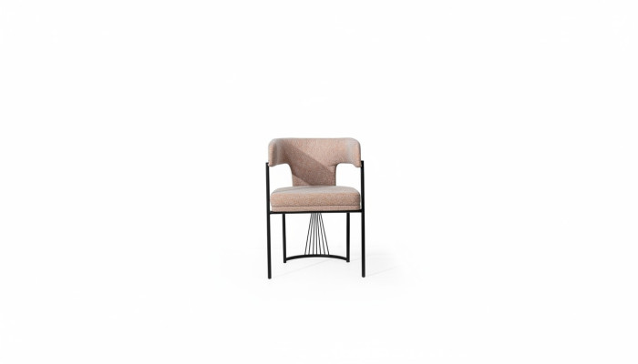 Beige designer chair metal chairs luxurious dining room upholstered chairs