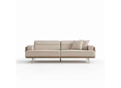 Exclusive beige sofa 3-seater modern furniture living room upholstery couch