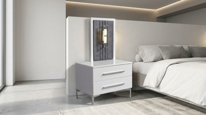 White wooden nightstands designer exclusive bedside table bedroom furniture
