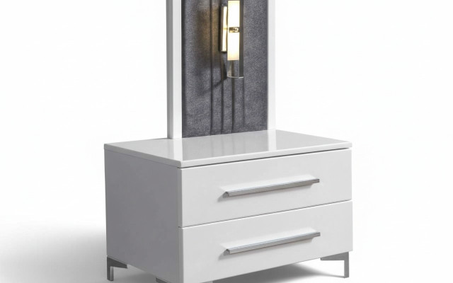 White wooden nightstands designer exclusive bedside table bedroom furniture