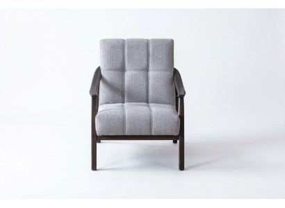 Designer gray armchair living room seating luxurious wooden frame new