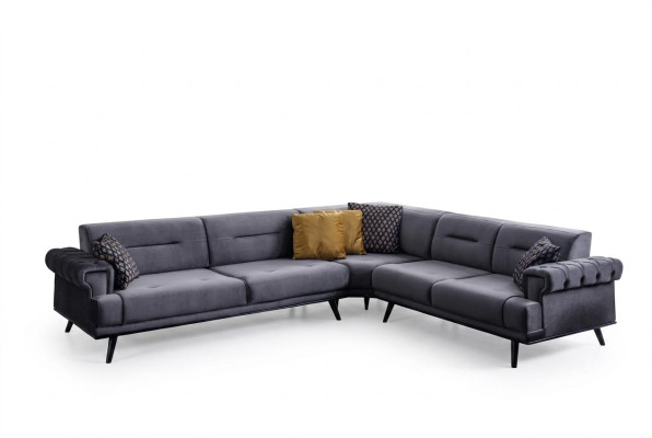 Exclusive Gray Corner Sofa L-Shaped Designer Sofa Modern Living Room Couch