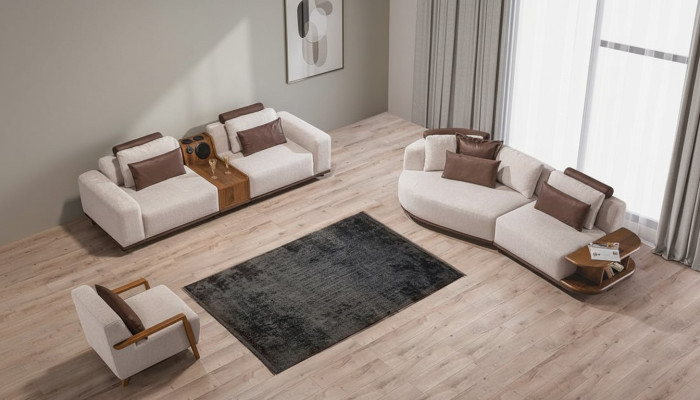 Beige sofa set modern luxury sofas 3+2 seater upholstered armchair 3-piece set