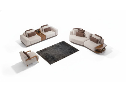 Beige sofa set modern luxury sofas 3+2 seater upholstered armchair 3-piece set
