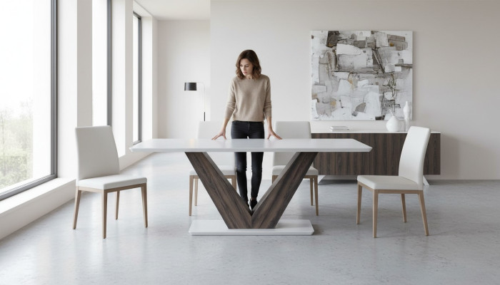 Designer dining table modern furniture in dining room white exclusive novelty