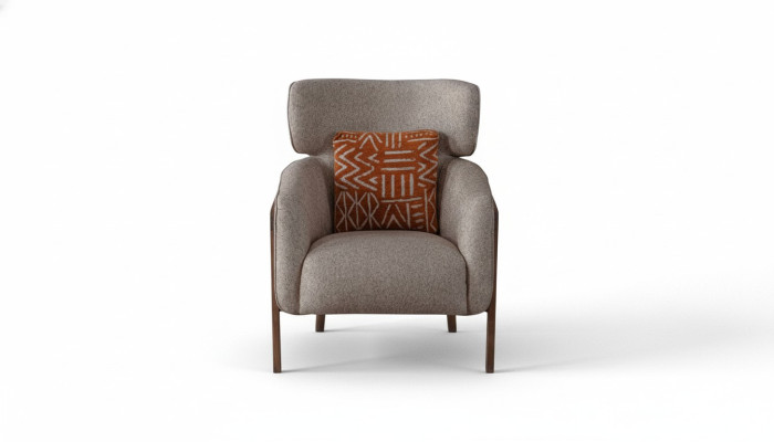 Chair Modern Beige Living Room Textile Luxury Design Furniture Lounge Club