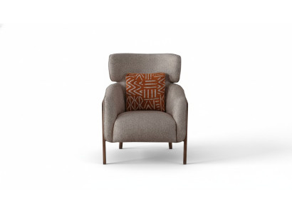 Chair Modern Beige Living Room Textile Luxury Design Furniture Lounge Club
