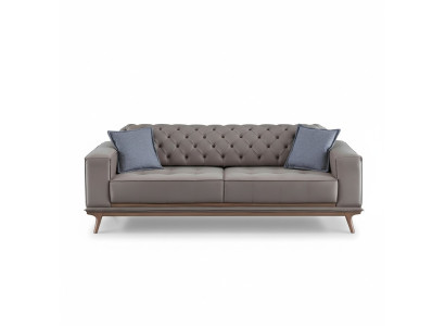 Sofa 4-seater design sofas upholstered gray textile relax seating furniture modern