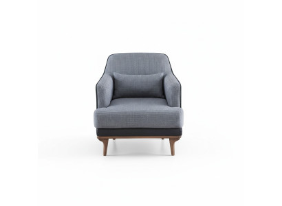 Modern grey armchair living room seating textile design furniture single-seater