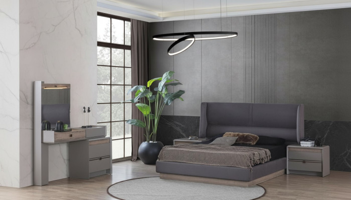 Exclusive bedroom set style bed + dressing table and 2x bedside tables 4-piece.