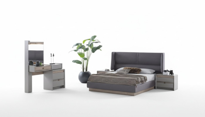 Exclusive bedroom set style bed + dressing table and 2x bedside tables 4-piece.