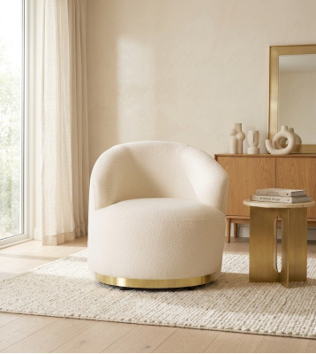 Armchair Modern White Living Room Textile Luxury Design Lounge Club Single Seater