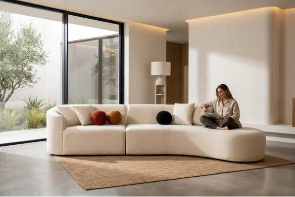 Designer white couch sofa corner sofa L-shape modern furniture living room corner set
