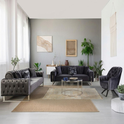 Designer Living Room Set Sofa Suite 3+3+1 Seater Furniture Suites 3-piece.