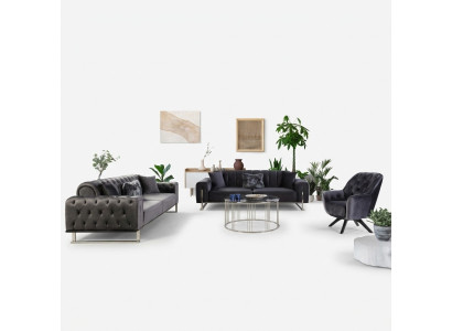 Designer Living Room Set Sofa Suite 3+3+1 Seater Furniture Suites 3-piece.