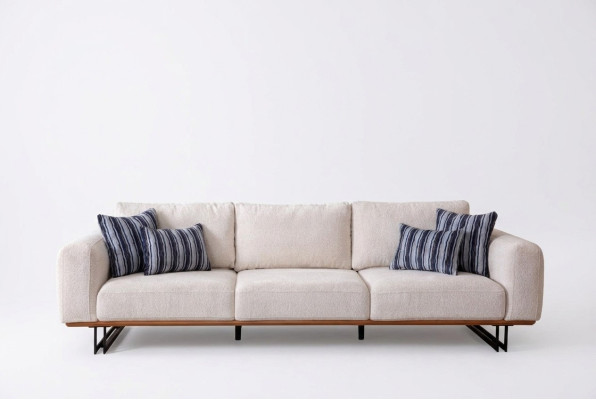 Designer 4-seater sofa, modern furniture, white color in style living room