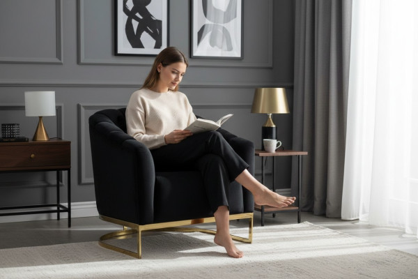 Exclusive Chair Luxury Black Elements Stainless Steel Lounge Club Furniture