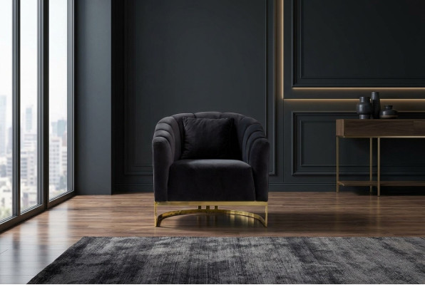 Exclusive Chair Luxury Black Elements Stainless Steel Lounge Club Furniture