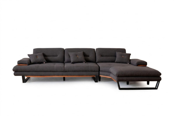 Designer gray L-shaped corner sofa modern furniture living room corner suite sofa