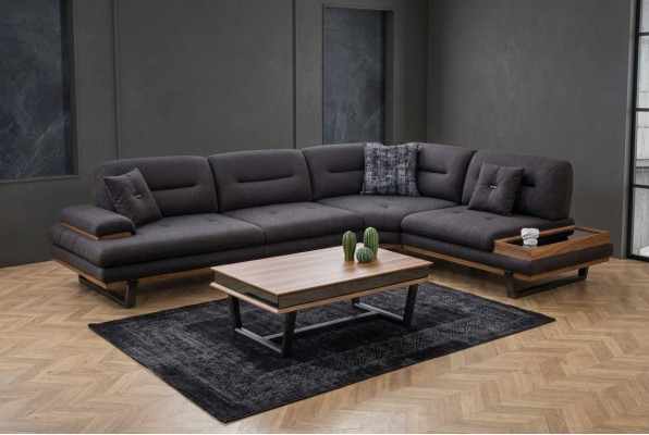 Style L-shaped sofa in gray luxury for living room designer corner suite couches