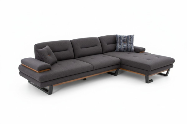 Style L-shaped sofa in gray luxury for living room designer corner suite couches