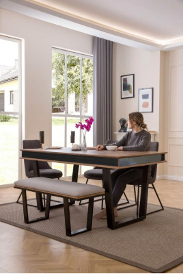 Complete dining set: dining table, 4 chairs, dining group, bench, dining table, 6-piece set.
