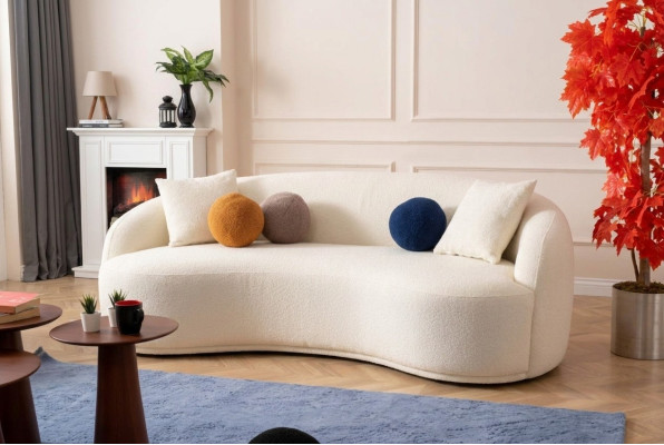 Design couch, semicircular couches, luxury sofa, upholstered furniture, 4-seater XXL big