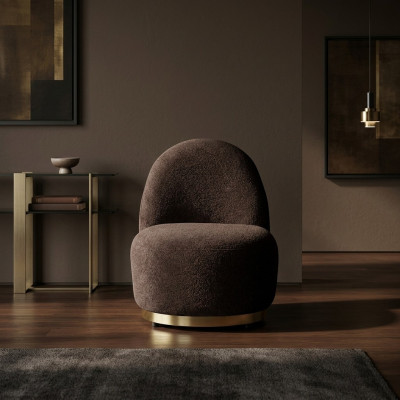 Armchair Modern Brown Living Room Textile Luxury Design Furniture Lounge Club