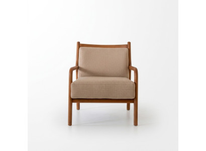 Modern beige armchair living room furniture luxury design upholstery faux leather