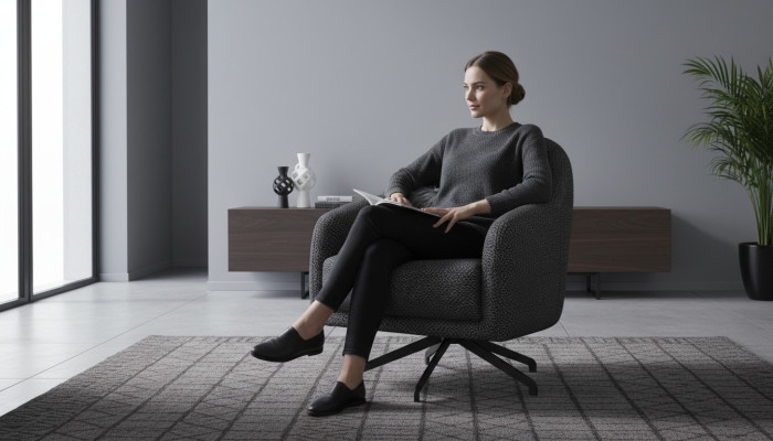 Design armchair living room luxury furniture black stylish lounge club