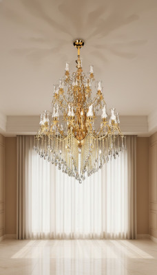 Chandelier Crystal Living Room Ceiling Light Large Villa Lamps 160x280