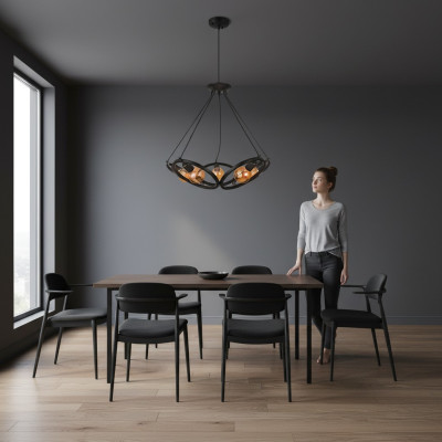 Ceiling lamp A chic lamp for the living room or bedroom new black