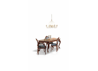 Classic Dining Room Set Luxury Table 2x Armrest Chairs Wood Group 5-piece