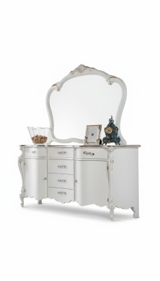 Dresser mirror drawers luxury shelves furniture group new set 2-piece