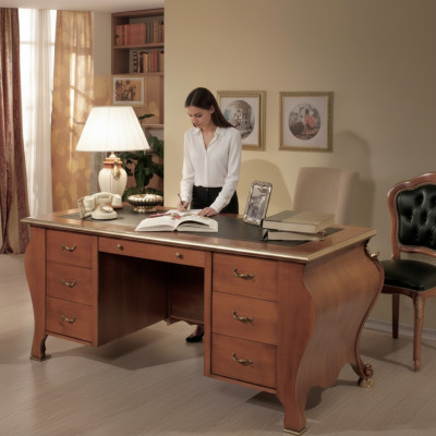 Office desk classic design writing desk brown wood table furniture