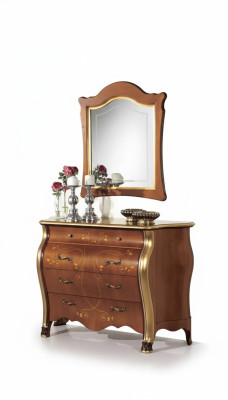 Bedroom furniture dresser with mirror luxury classic furniture set 2-piece