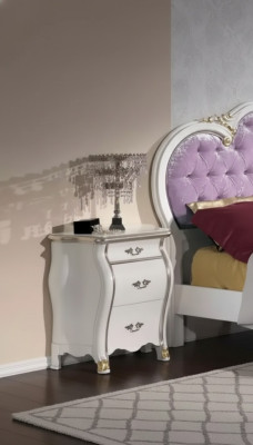 Bedside table with 3 drawers, wooden cabinet, classic design, new.