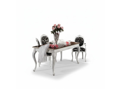 Design dining room wooden furniture 4x white chair table dining set 5-piece set
