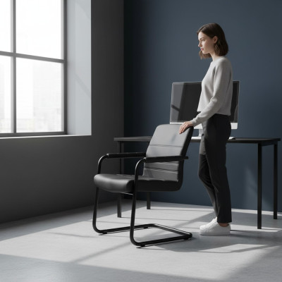 Chair Upholstery Faux Leather Office Chairs Modern Computer Chairs Furniture Black