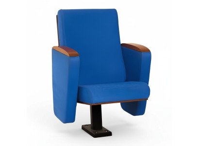 Art Deco armchair sofa 1-seat for theater design luxury blue textile