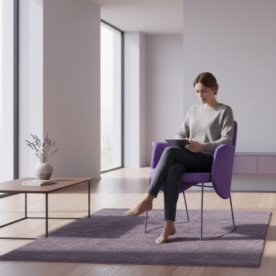 Dining chair chair kitchen chair armchair seat fabric modern wood purple