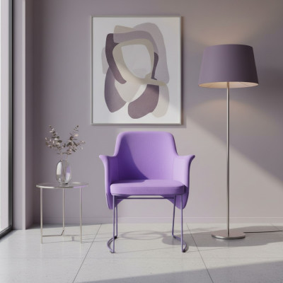 Dining chair chair kitchen chair armchair seat fabric modern wood purple
