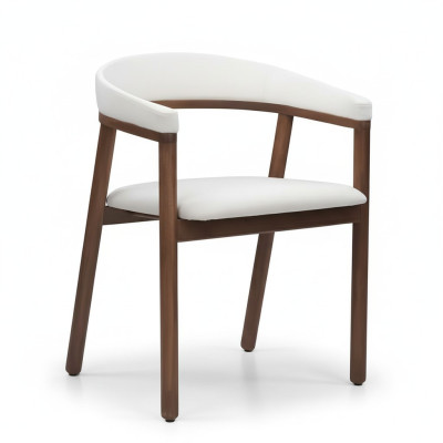 Dining chair white wooden chair modern armchair single-seater chairs