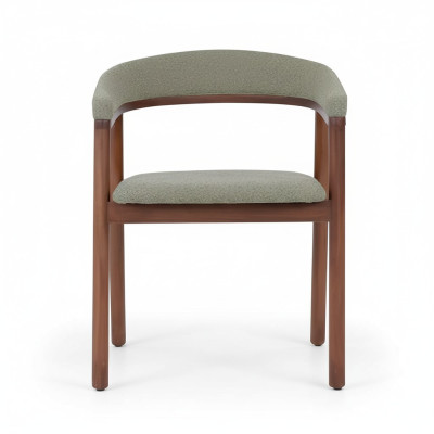 Gray dining chair design wooden chair single-seater upholstered 1-seater chair