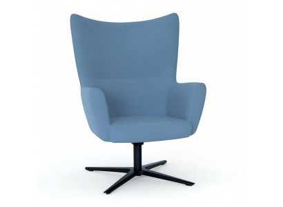 Blue armchair wingback chair designer 1-seater modern cocktail chair