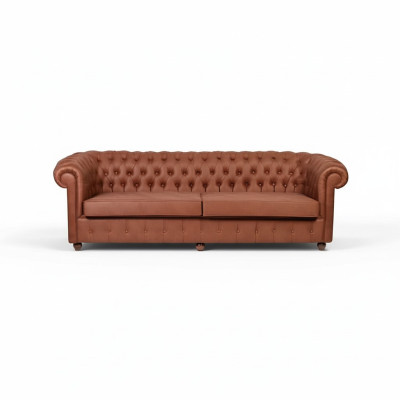 Brown three-seater Chesterfield 3-seater living room couch modern sofas