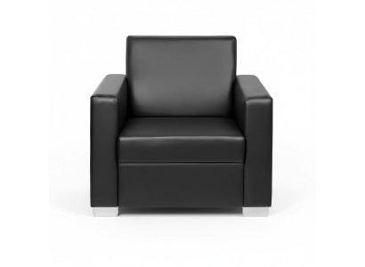 Black leather armchair designer upholstery single-seater living room relax chair