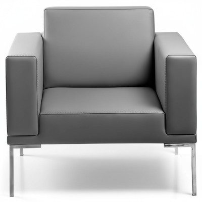 Gray TV armchair, designer upholstered armchair, recliner, relaxing single-seater