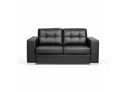 Black living room 2-seater luxury leather recliner couch modern design