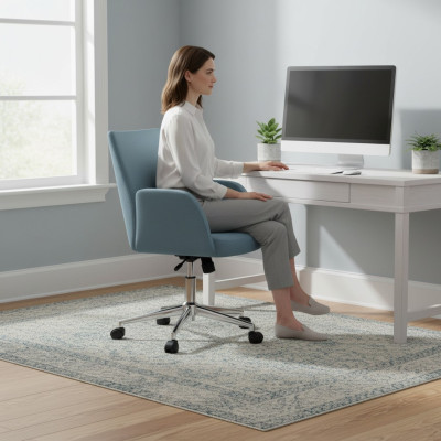Blue office chair, designer desk swivel chair, luxury executive chair, new